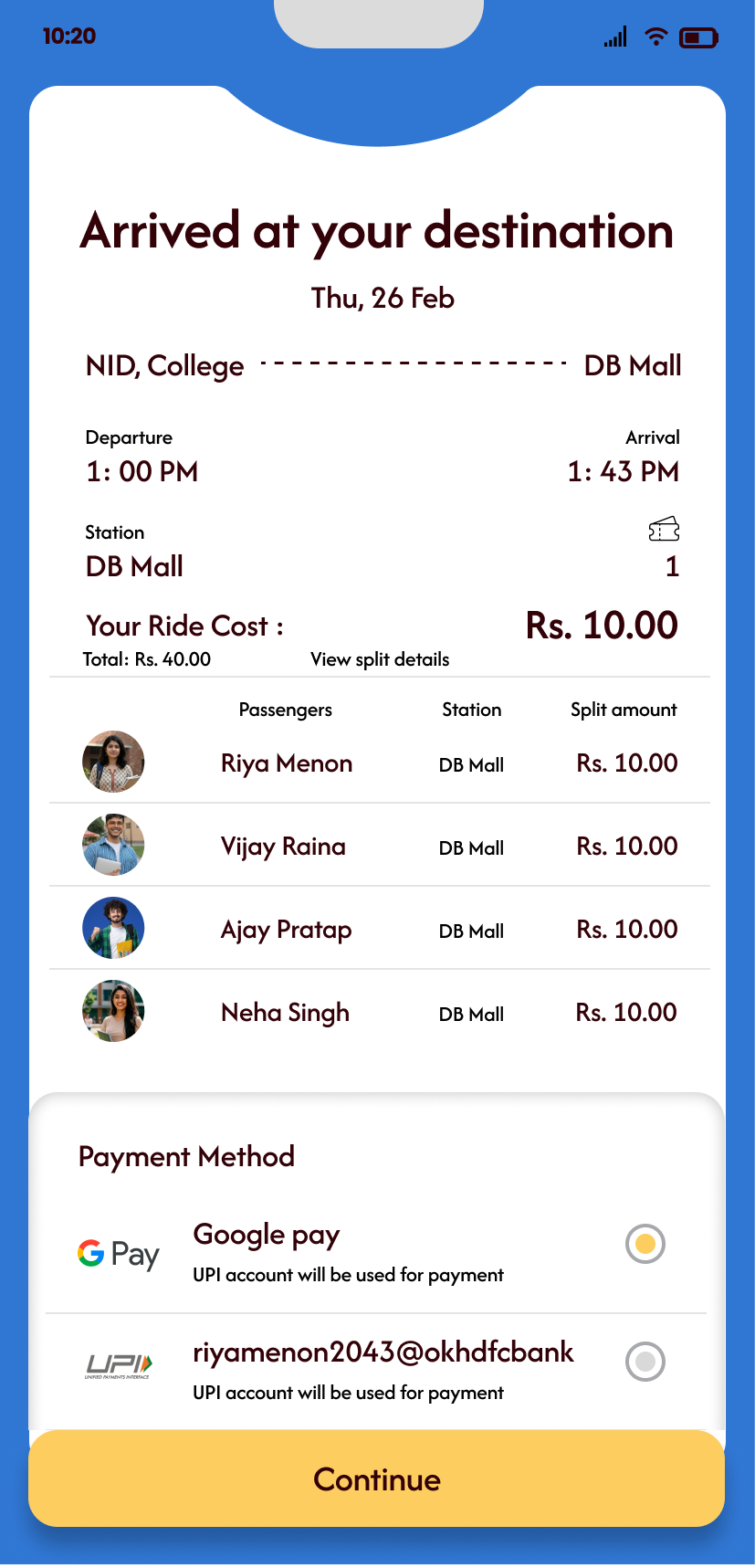 Aato — Seat selection